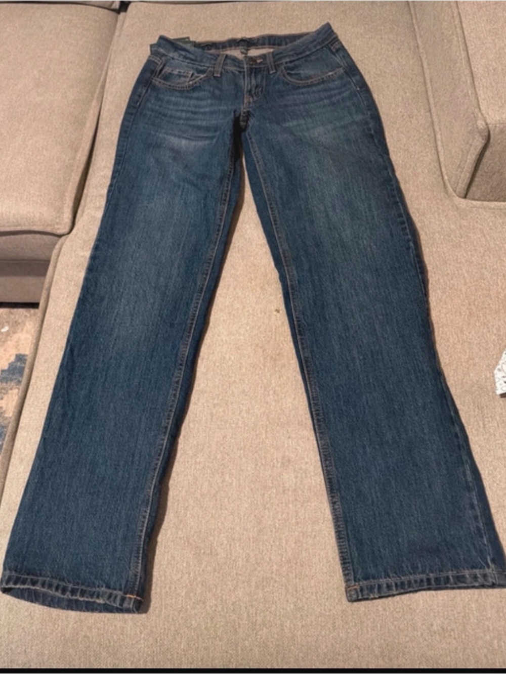 Straight-Leg Jeans in Dark Blue Denim